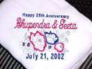 embroidered wedding anniversary blanket