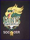 Saints Soccer left chest embroidered crest.