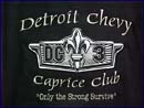 Detroit Chevy Caprice Club full front embroidered logo.