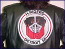 H. Riders jacket full back leather embroidery applique.